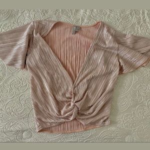 Shiny blush crop top